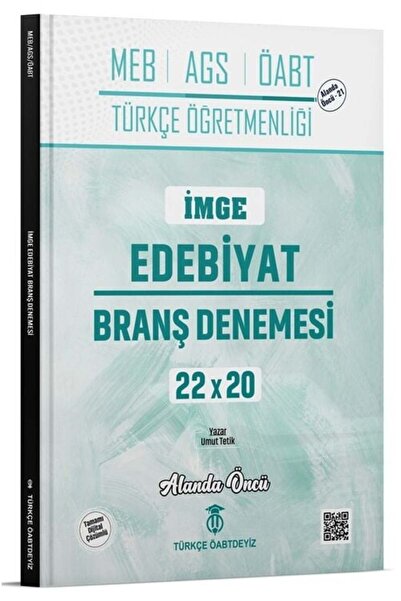 TÜRKÇE ÖABTDEYİZ ÖABT MEB-AGS Türkçe İmge Edebiyat 22x20 Branş Denemeleri Çöz...