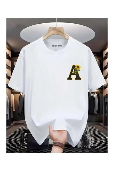 AEMİ Unisex A Τυπωμένο μπλουζάκι με λαιμόκοψη ποδηλάτου σε μεγάλο μέγεθος