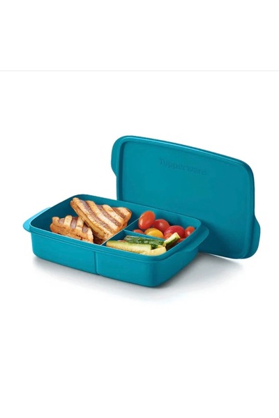 Plus Compartmented Lunch Box 1L Leather N Blue