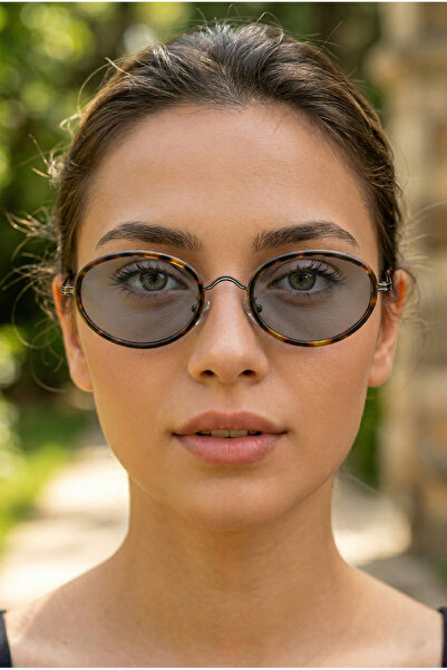 MONAL EYEWEAR Dahm Oval Leopard Metal Frame Black Organic Uv400 Protected Gla...
