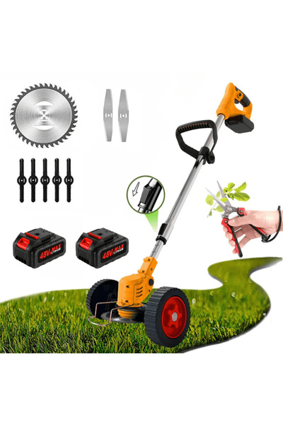 OferteTop Motocoasă Electrică cu Disc, 2 Lame, 5 Palete Incluse și 2 Acumulat...