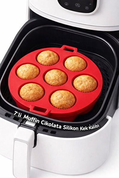 evolis kitchen 1 Adet Isıya Dayanıklı Yanmaz Yapışmaz 7 Lİ Muffin Kalıbı( FIR...