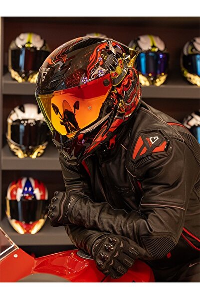 Saule Inferno Armour Red Siyah-Kırmızı Kask ( Revo Kırmızı Spoiler )