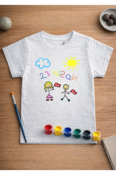 AEMİ Παιδικό μπλουζάκι με στάμπα 23 Απριλίου, 100% βαμβάκι