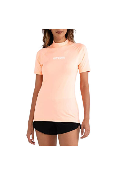 Rip Curl Κλασικό Ράσγκαρντ Σερφ με Κοντά Μανίκια UPF, Φωτεινό Ροδακινί, Μέγεθ...