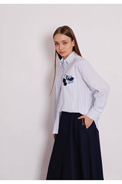 MODA S&S BZLİNE Πουκάμισο με ριγέ και κεντητό σχέδιο