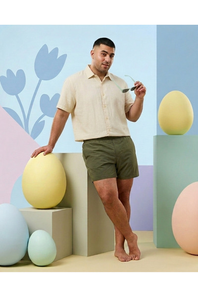 Pierre Cardin Ανδρικό μαγιό με ελαστικό κορδόνι και απλή ύφανση σε μεγάλο μέγ...