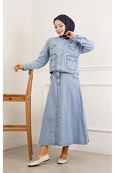 Yeka Set with Jeans Buttons Detail