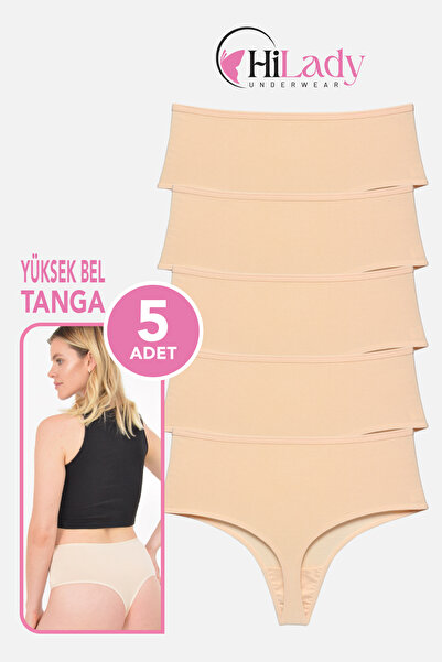 Hilady Kadın Tanga, Yüksek Bel Tanga 5'li Paket, String Tanga Külot, Pamuklu ...