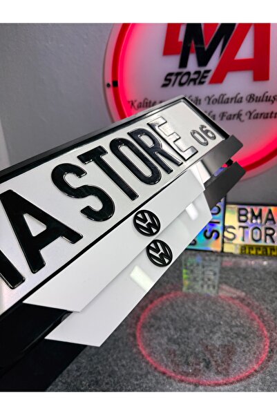 BMASTORE06 VOLKSWAGEN Logolu Zebra Model Pleksi Plakalık(1çift,2adet)