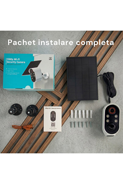 Skyline Orbion Cameră video supraveghere exterior cu panou solar, baterie 5200mAh, FHD, detectie umana AI, wireless