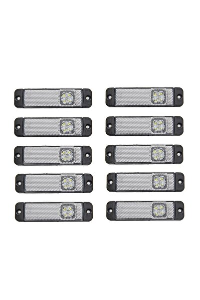 ERK 10 x ΛΕΥΚΟ LED πλευρικό φως 130mm 12-24V για τρέιλερ, τροχόσπιτο, φορτηγό