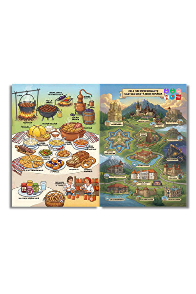 minibooks România – Țara dintre povești și realitate- carte interactivă cu sunete | Hărți, cultură, tradiții
