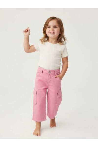 Zekids Baby Girl Cargo Pocket Pants