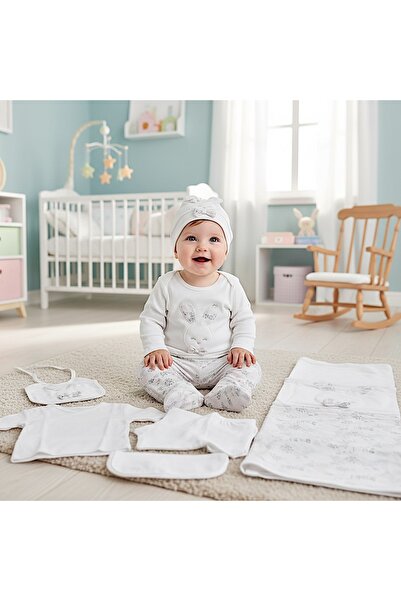 milay's life home collections Baby Girl 0-3 Months Sleeping Rabbit Embroidere...