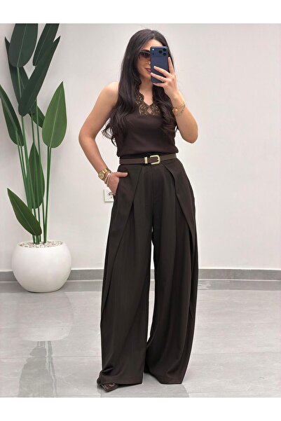 MARGA Pensli Draped Palazzo Trousers