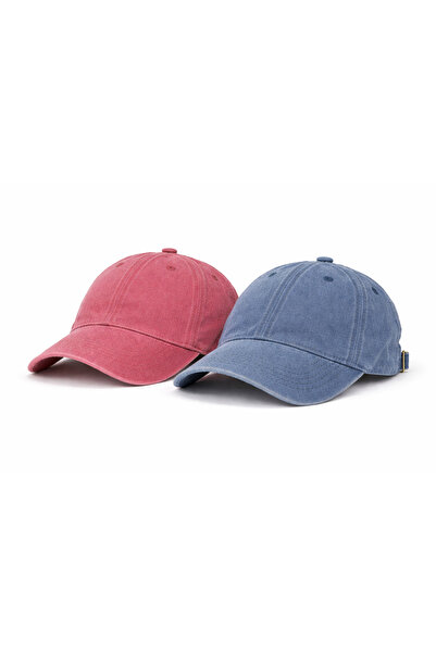 Tk Spor Unisex 2-Piece Set Beige-Blue Streetwear Sports Hat Stonewashed Distr...