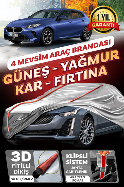 Budge Bmw 1 Serisi Hatchback - KLİPSLİ 4 MEVSİM Araba brandası - oto çadır örtü