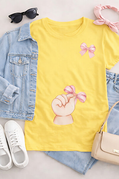 ArtYus Μικρό μπλουζάκι εγκυμοσύνης με στάμπα χεριών και κορδέλας – Άνετο και ...