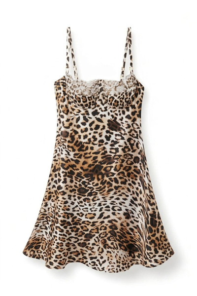 TAŞDELEN AVM Σατέν νυχτικό με λεπτομέρεια από δαντέλα στο στήθος