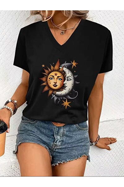 oneagılyazı Μπλουζάκι με στάμπα. Κοντομάνικο καλοκαιρινό & ανοιξιάτικο casual...