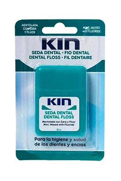 KIN خيط تنظيف الأسنان سيدا بالمنثول والشمع الأزرق 50 متر