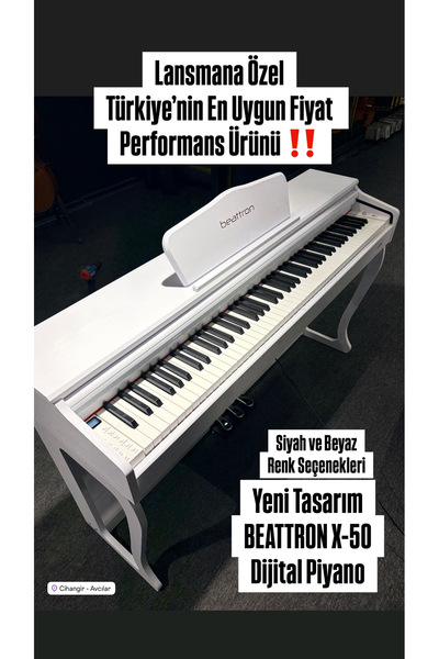 GMC MUSIC STORE Beattron X-50 Beyaz Dijital Piyano ( Tabure & Kulaklık Hediye...