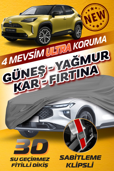 Budge Toyota Yaris Cross - KLİPSLİ 4 MEVSİM Araba brandası - oto çadır örtü