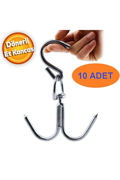 Toptancı Amca Kasap Et Kancası Kurban Asma Kancası Dönerli Çift Taraflı 10 mm...