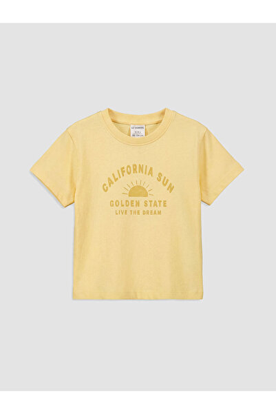 LC Waikiki Lcw Babyyellow Crew Neck Printed Baby Boy T-Shirt