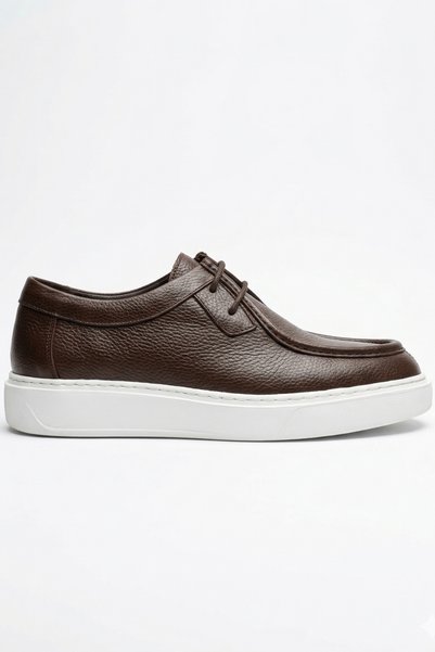 LUSIVE 100% Genuine Leather Brown Ultra Light Lace-Up Casual Men's Shoes Luass29Al0050
