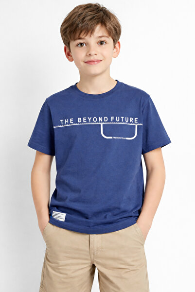 İrem Çocuk Giyim Boy's the Beyond Text Patterned Lycra Navy Blue Color Short ...