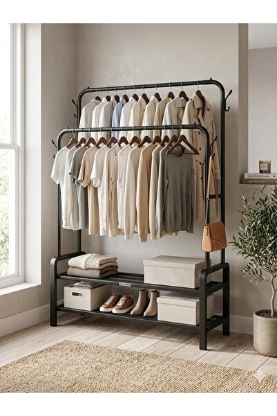 Noor Clothes arrangement platform integrated double rod clothes hanger with 2...