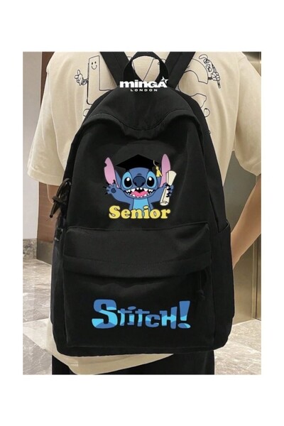 Minga London Black Graduated Printed Course, Dershane, Etüt School Backpack -...