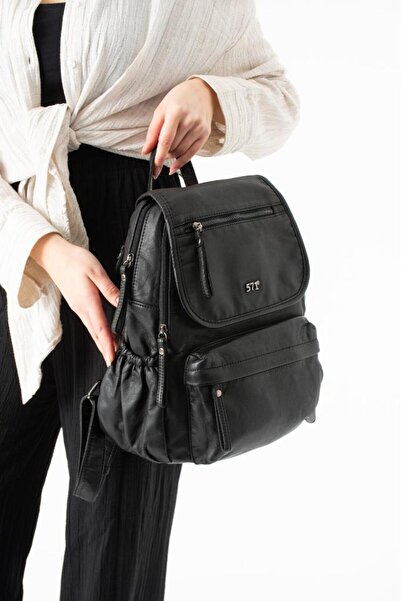 Baginn Y.S.Deri Women's Backpack Suitable for Daily Use Multi-Pocket Washable...