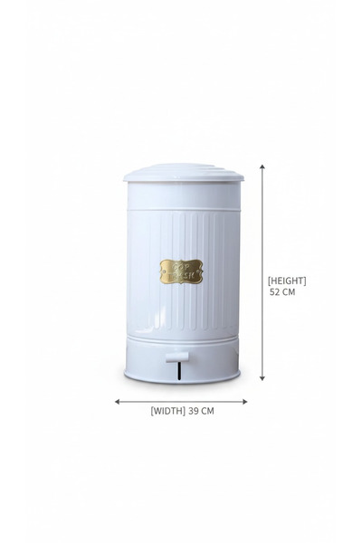 Simply Now 30 Litre Pedallı Metal Çöp Kovası | Fırın Boya Paslanmaz | Kovasız...