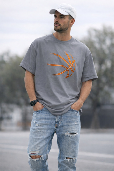 ArtYus Μπλουζάκι Unisex Oversize με στάμπα με σχέδιο μπάλας μπάσκετ – Βαμβακε...