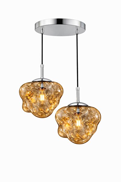 ecodesignline Liquid Glass 2 Modern Sarkıt Avize – Bakır , Gold , Füme Organi...