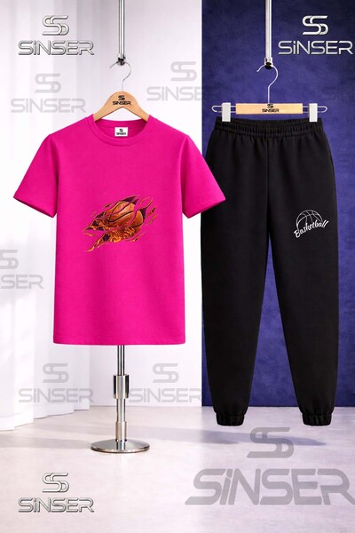SS SİNSER Set de trening pentru copii cu tricou imprimat cu minge de baschet