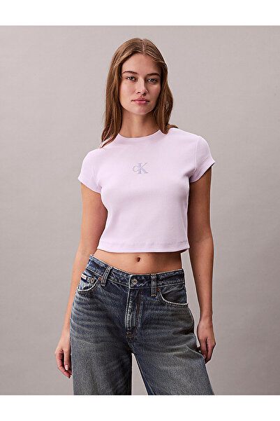 Calvin Klein تي شيرت مونولوجو بيبي ريب للسيدات