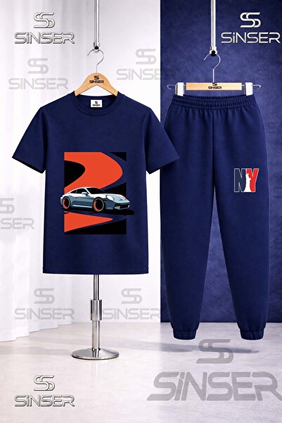 SS SİNSER Παιδικό Σετ Φόρμας με Στάμπα ARABA ΓΚΡΙ ΚΟΚΚΙΝΟ ΜΑΥΡΟ ΚΑΜΒΑΣ