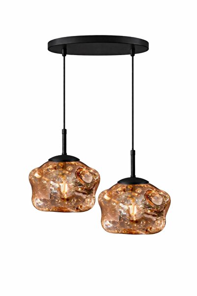 ecodesignline Liquid Glass 2 Modern Sarkıt Avize – Bakır , Gold , Füme Organi...