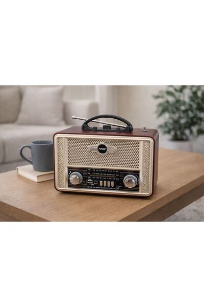 genel tr Retro, Nostaljik, Ahşap Tasarım Bluetooth Hoparlörlü, Şarjlı, Taşına...