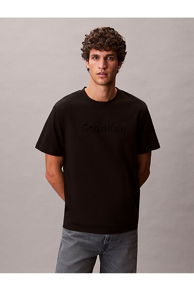 Calvin Klein Textured Logo Crew Neck T-Shirt