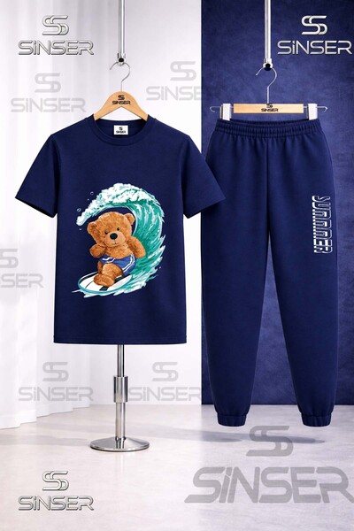 SS SİNSER Set de trening pentru copii AYICIK SORTLU SURF cu tricou imprimat