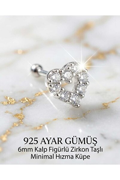 Lunexa 925 Ayar Gümüş Zirkon Taşlı Unisex Küpe Hızma Minimal Şık Modern Tasar...