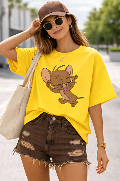 ArtYus Χαριτωμένο μπλουζάκι με στάμπα Nanik με χαρακτήρα ποντικιού – Βαμβακερ...