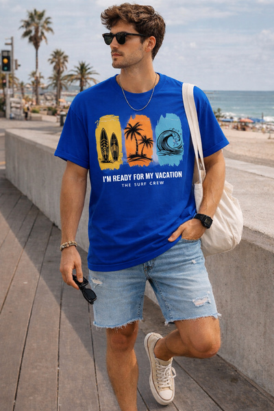 ArtYus Μπλουζάκι Unisex Oversize με στάμπα με θέμα το σερφ και τις διακοπές –...