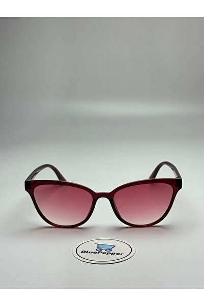 BluePepper Talia Burgundy Sunglasses, Cateye, Black Glass Colored