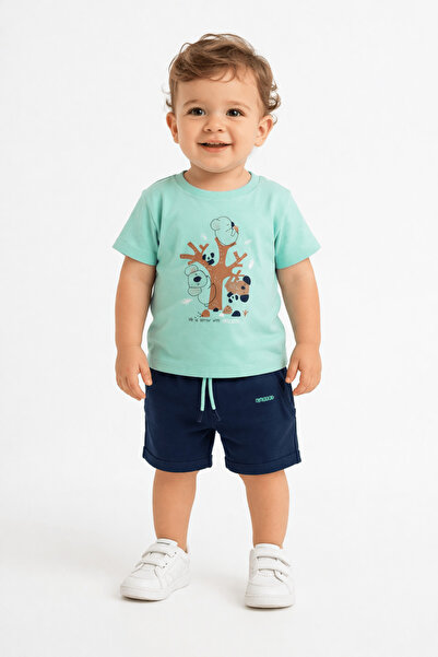 onymino Baby Boy Koala Print Short Sleeve T-Shirt Shorts Set with Pockets Sum...